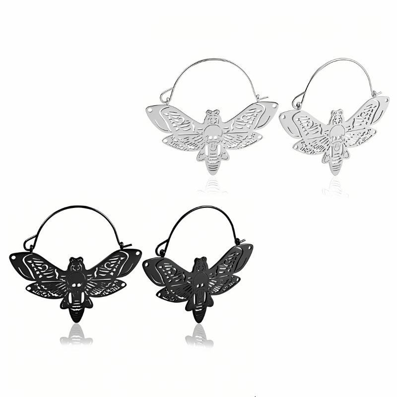 Deaths-head Hawkmoth Hoop Earrings