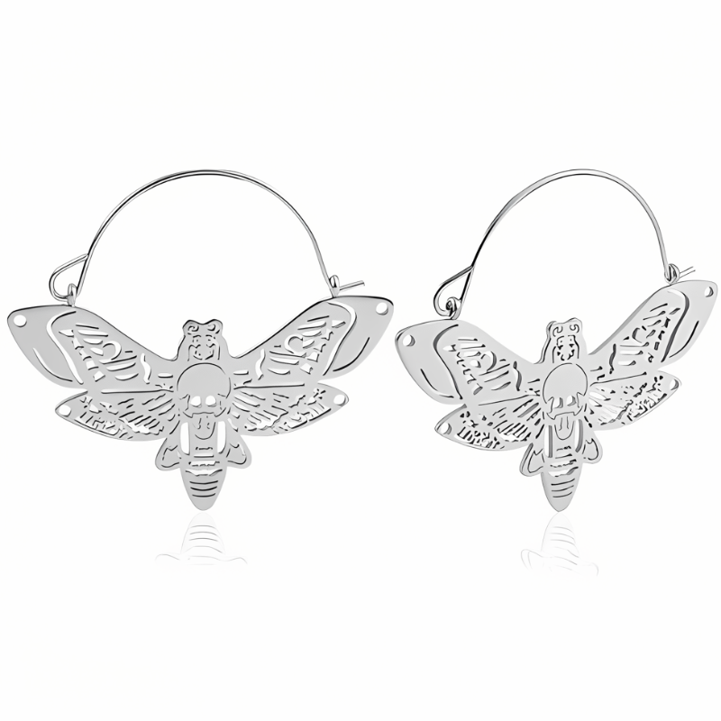 Deaths-head Hawkmoth Hoop Earrings