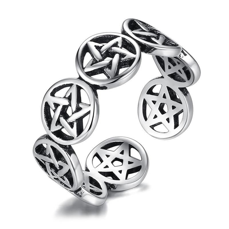 Arianrhod Chained Pentagram Ring
