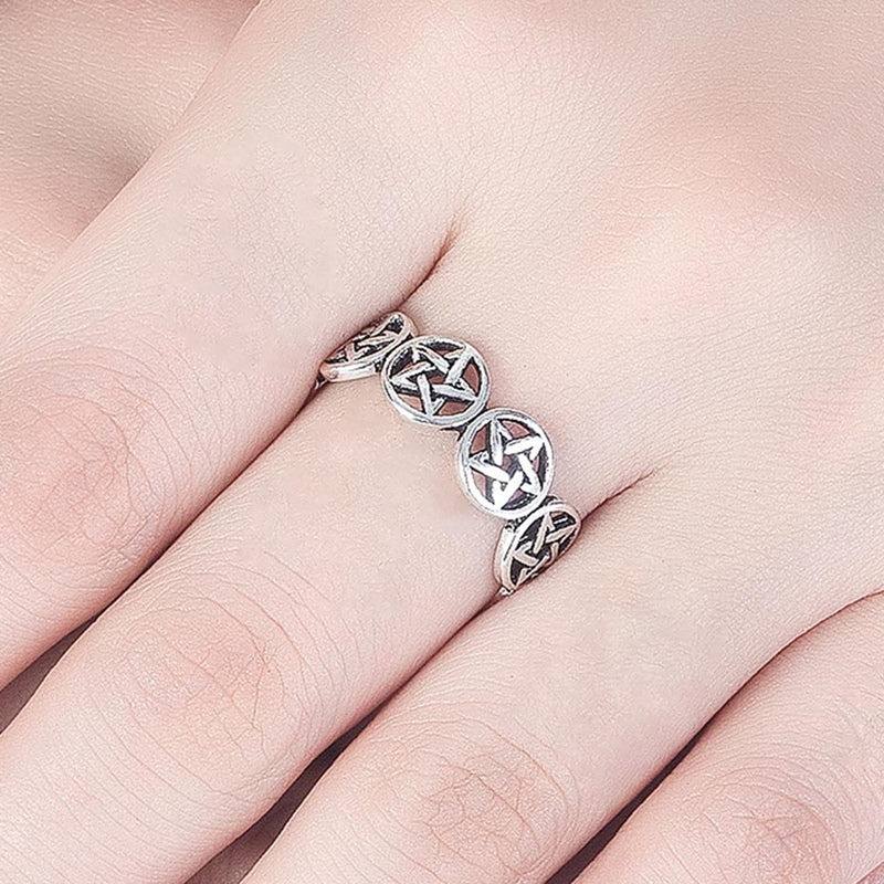 Arianrhod Chained Pentagram Ring