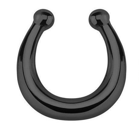 Taurus Faux Nose/Septum Hanger - septum Nu-goth nose industrial hanger goth gloss faux fake clicker black