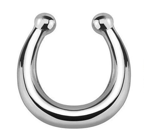 Taurus Faux Nose/Septum Hanger - Silver septum Nu-goth nose industrial hanger goth gloss faux fake clicker