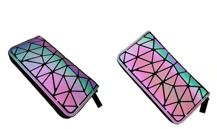 Bismuth Purse - Wallet Streetgoth Street Reflective Reflect Rainbow Purse Post-apocalyptic Nu-goth Metal Matte Matt Industrial Handbag Grunge Gothic Goth Geometric Futuristic Clutch Bags Bag Accessory
