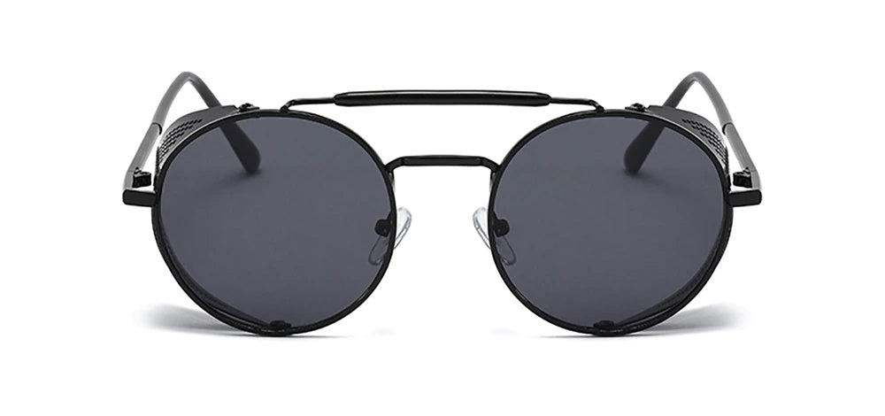 Carbon Sunglasses - Street Streetgoth Grunge Witch Post-apocalyptic Futuristic Industrial Sunglasses Sun skeleton Round Rock Nu-goth Metal Gothic Goth Glasses Festival Black Accessory