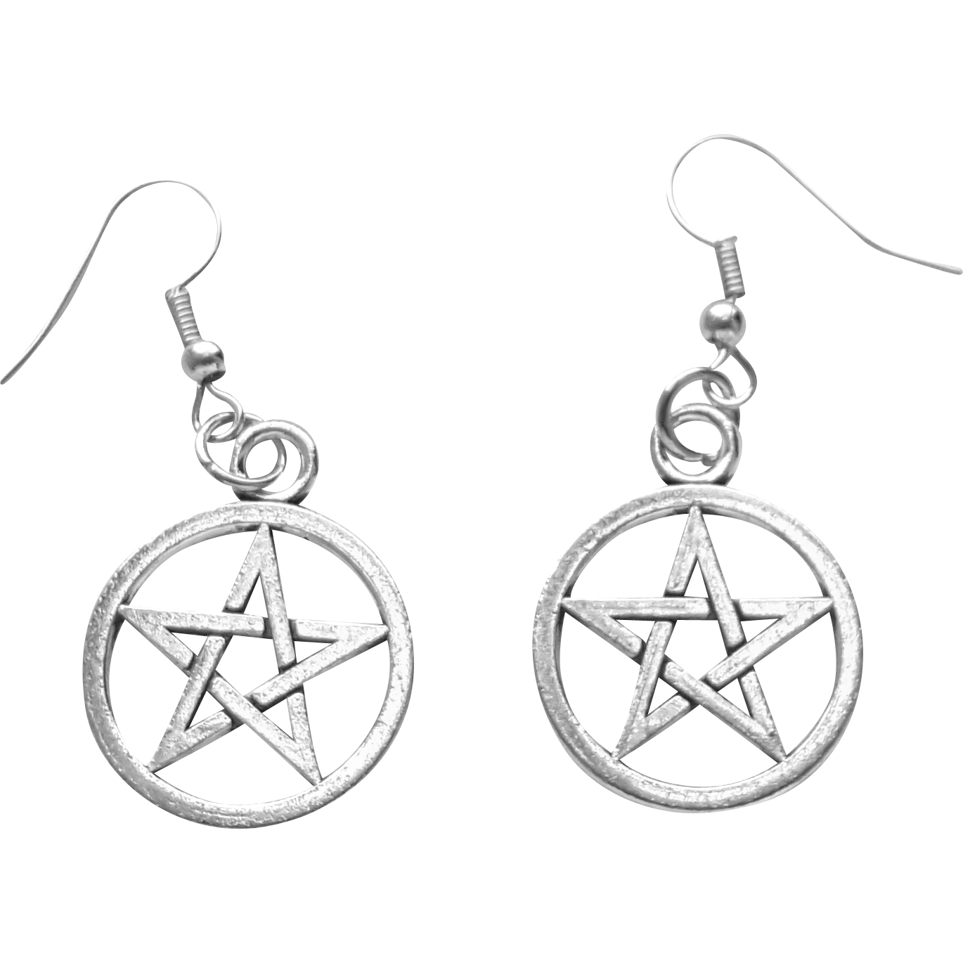 Maeve Earrings - Witchy Witch Wiccan wicca symbol Strega Simple Silver Rock Pentagram Pagan Nu-goth Metal magic Gothic Goth Earring Dangly Classic