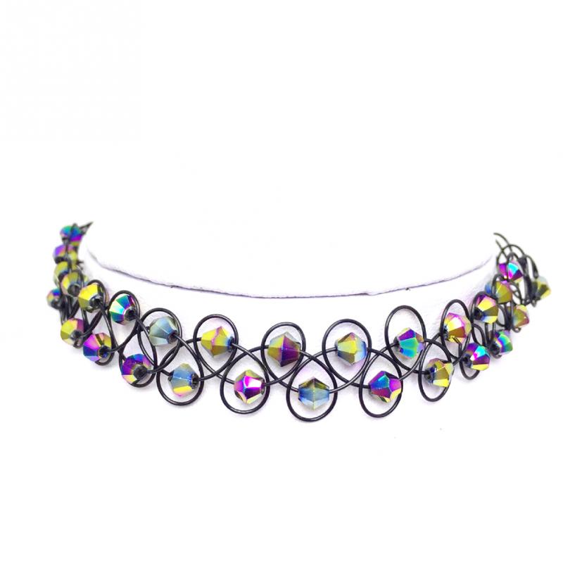 Aurora Tattoo Crystal stretch Choker – Darkstorm