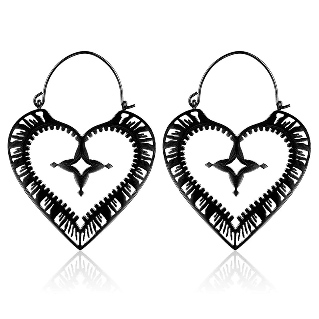 Sacred Heart Hoop Earrings