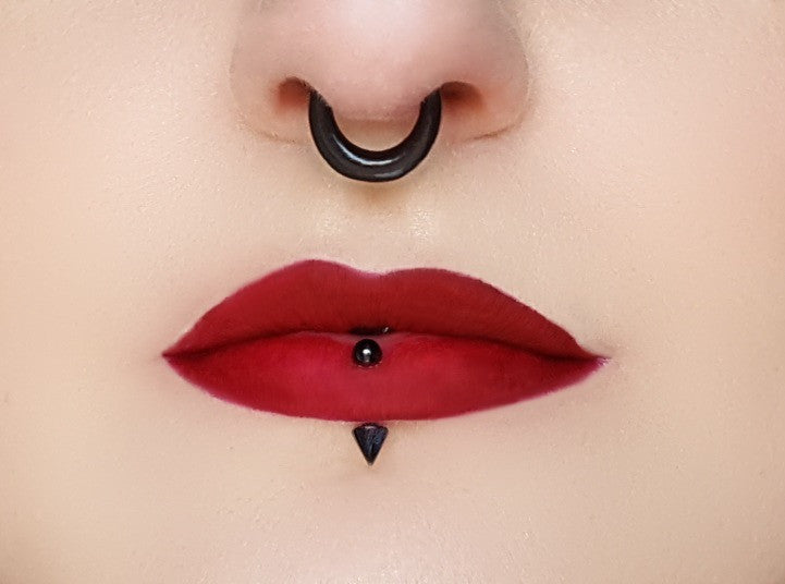 Taurus Faux Nose/Septum Hanger - septum Nu-goth nose industrial hanger goth gloss faux fake clicker black