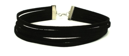 Torque Choker - Suede Strega Simple Metal Leather Layered Industrial Futuristic Choker Black Rock Nu-goth Gothic Goth Adjustable