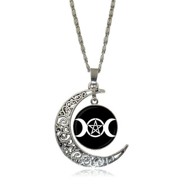Triple Goddess Moon Necklace