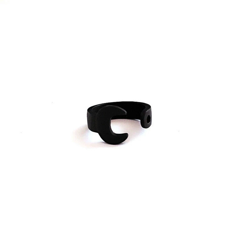 Vox Ring Black - Spanner Steel Silver Rock Ring Post-apocalyptic Nu-goth Metal Matte Matte Black Matt Industrial Gothic Goth Black