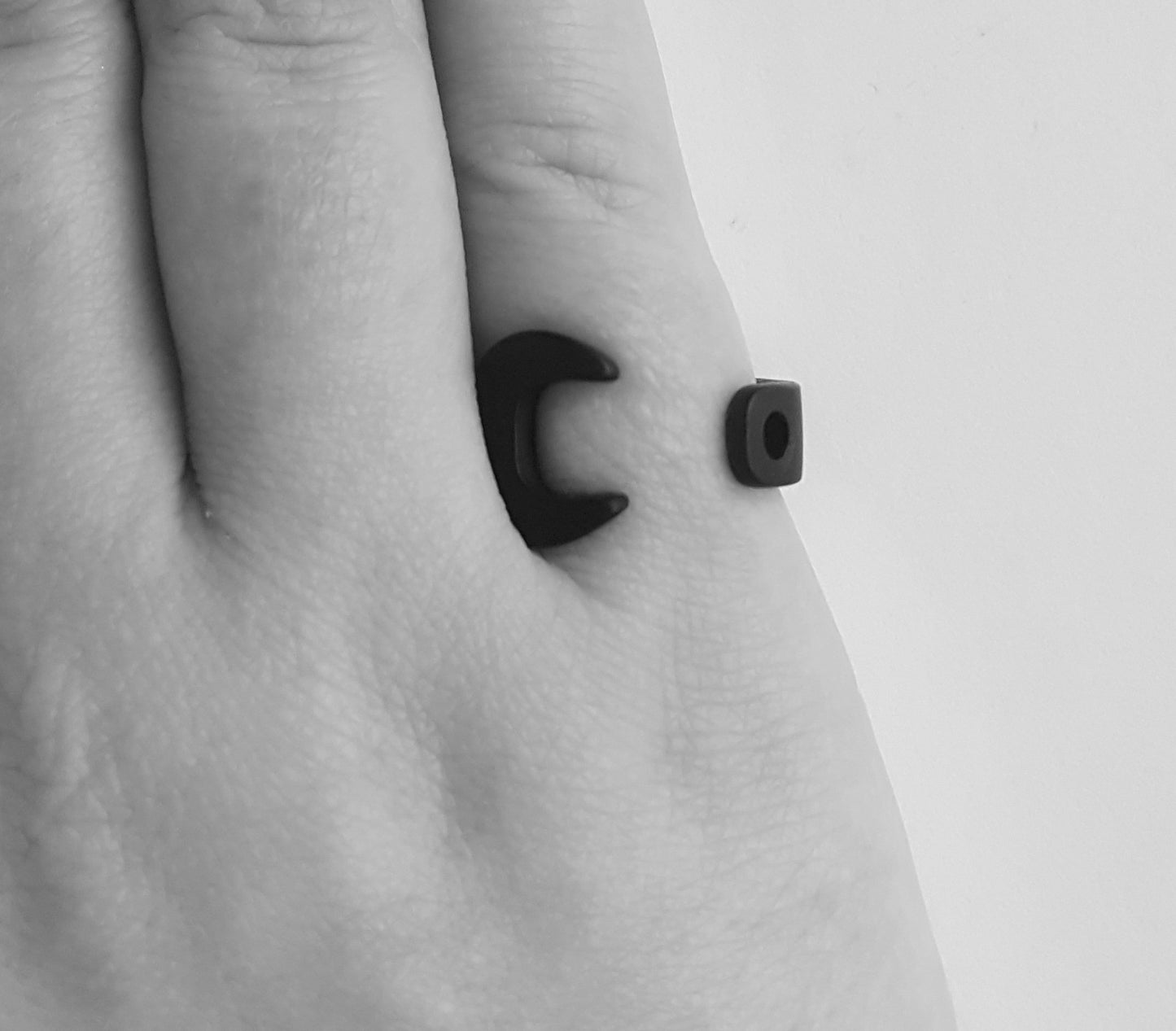 Vox Ring Black - Spanner Steel Silver Rock Ring Post-apocalyptic Nu-goth Metal Matte Matte Black Matt Industrial Gothic Goth Black