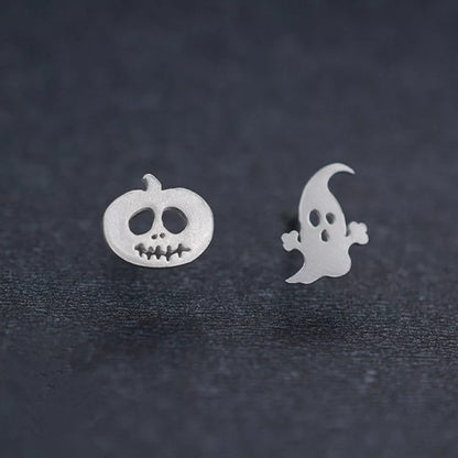 Ghost and Pumpkin Stud Earrings