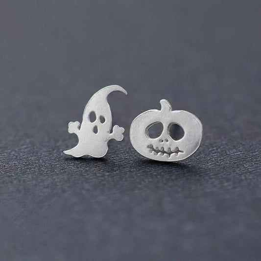 Ghost and Pumpkin Stud Earrings