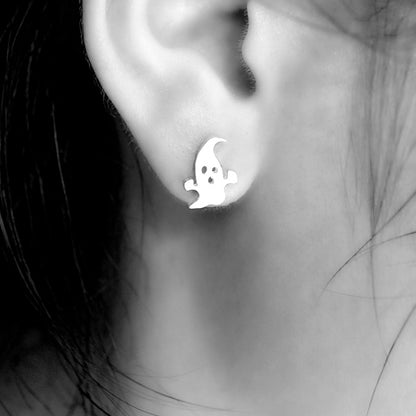 Ghost and Pumpkin Stud Earrings
