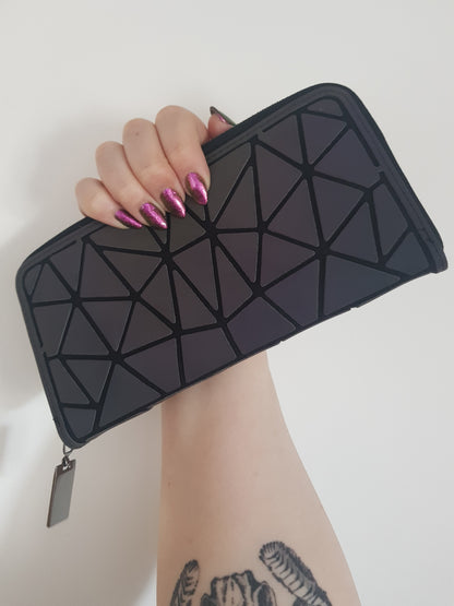Bismuth Purse - Wallet Streetgoth Street Reflective Reflect Rainbow Purse Post-apocalyptic Nu-goth Metal Matte Matt Industrial Handbag Grunge Gothic Goth Geometric Futuristic Clutch Bags Bag Accessory