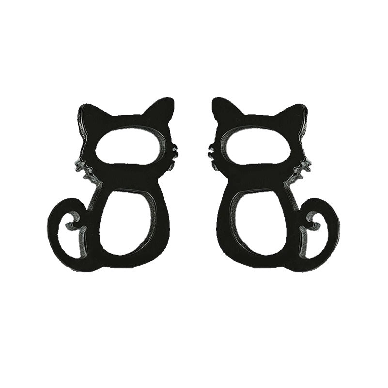 Buy Cat Moon Earrings Black Cat Earrings White Cat Earrings Carved Moon  Earrings for Women Girls Online at desertcartINDIA