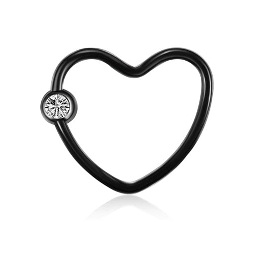 Black Heart Daith Jewellery