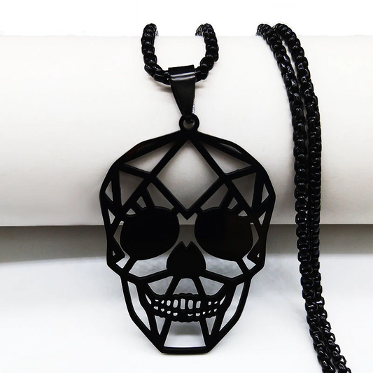 Claigeann Geometric Skull Necklace