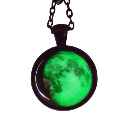 Lillith Glow in the Dark moon Pendant - Goth Gothic Alternative moon occult nugoth black jewellery jewelry
