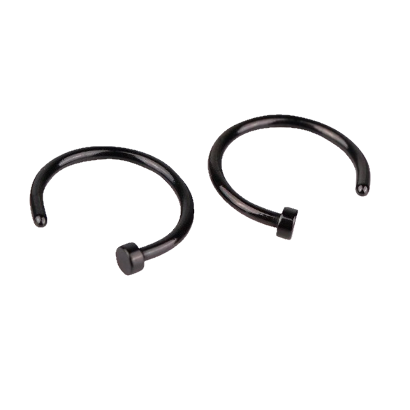Open Nose Ring - Piercings Piercing Post-apocalyptic Nu-goth nose Metal Industrial Grunge Gothic Goth body jewelry body jewellery Black Accessory