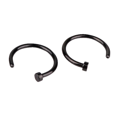 Open Nose Ring - Piercings Piercing Post-apocalyptic Nu-goth nose Metal Industrial Grunge Gothic Goth body jewelry body jewellery Black Accessory