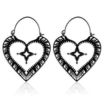 Sacred Heart Hoop Earrings