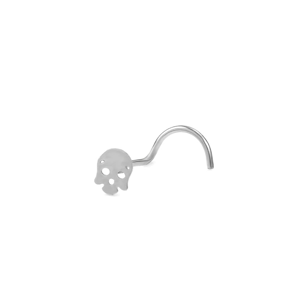 Skull Nose Stud - Skull Piercings Piercing Nu-goth nose Metal Industrial Grunge Gothic Goth body jewelry body jewellery Black Accessory