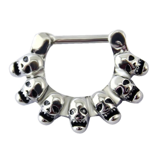 Skull Septum Clicker - occult skull septum Piercings Piercing Nu-goth nose Metal Gothic clicker body jewelry body jewellery Accessory