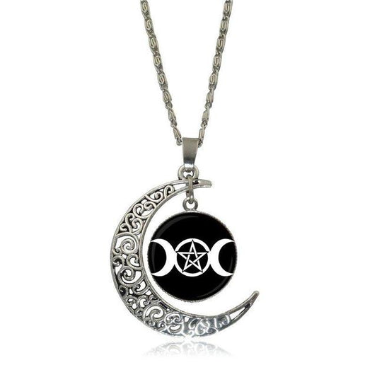 Triple Goddess Moon Necklace