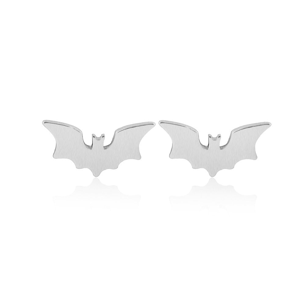 Classic BAts Bat symbol Studs Stud Grunge Gothic Goth Earring Ear Cute Black