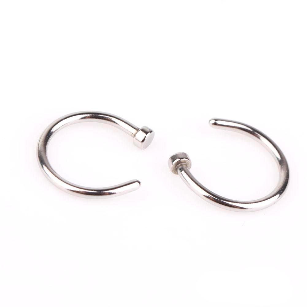 Open Nose Ring - Piercings Piercing Post-apocalyptic Nu-goth nose Metal Industrial Grunge Gothic Goth body jewelry body jewellery Black Accessory