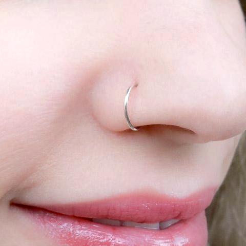 Open Nose Ring - Piercings Piercing Post-apocalyptic Nu-goth nose Metal Industrial Grunge Gothic Goth body jewelry body jewellery Black Accessory